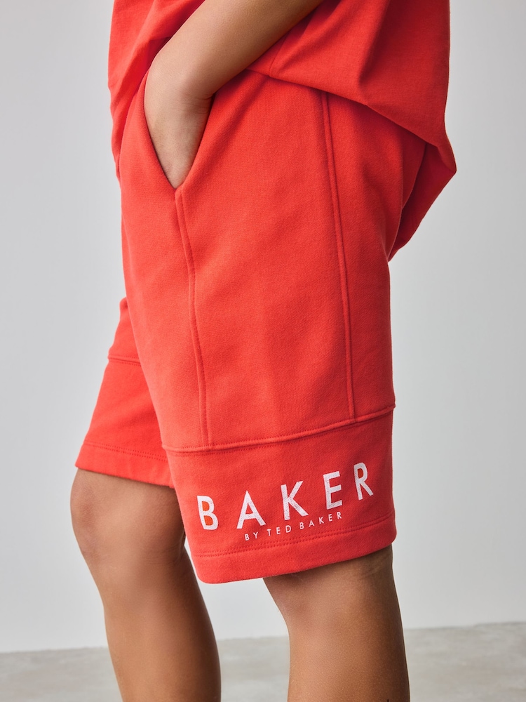 Baker by Ted Baker Oversized Red T-Shirt and Shorts Set - Image 4 of 11
