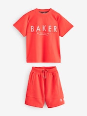 Baker by Ted Baker Oversized Red T-Shirt and Shorts Set - Image 7 of 11