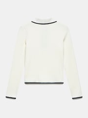 Mint Velvet White Contrast Trim Polo Shirt - Image 4 of 4