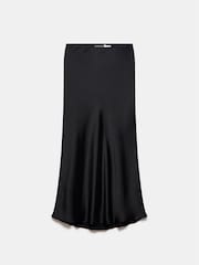 Mint Velvet Black Satin Maxi Slip Skirt - Image 3 of 4