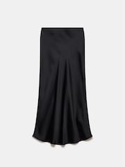 Mint Velvet Black Satin Maxi Slip Skirt - Image 4 of 4