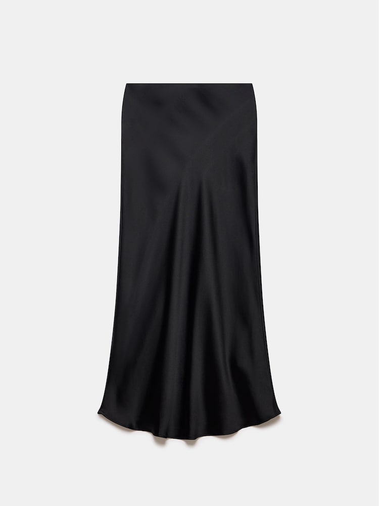 Mint Velvet Black Satin Maxi Slip Skirt - Image 4 of 4