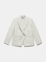 Mint Velvet Cream Boucle Double Breasted Blazer - Image 3 of 4