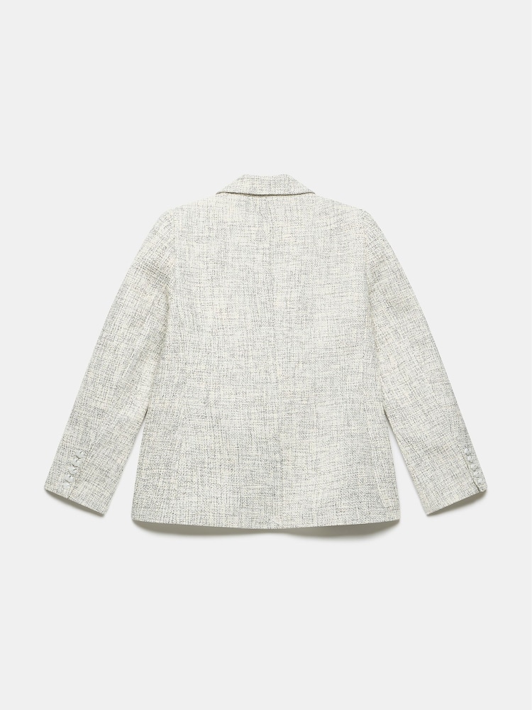 Mint Velvet Cream Boucle Double Breasted Blazer - Image 4 of 4