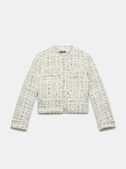 Mint Velvet White Textured Boucle Jacket - Image 3 of 4