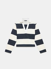 Mint Velvet Blue Striped Rugby 100% Cotton Shirt - Image 3 of 4