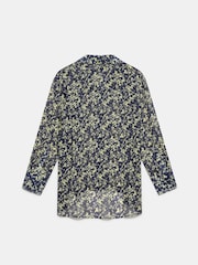 Mint Velvet Blue Navy Floral Print Longline Shirt - Image 4 of 4