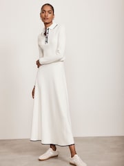 Mint Velvet White Contrast Hem Skirt - Image 1 of 7