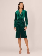 Adrianna Papell Velvet Tuxedo Dress - Image 1 of 7