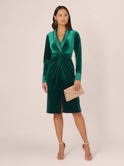 Adrianna Papell Velvet Tuxedo Dress - Image 4 of 7