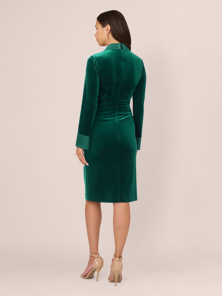 Adrianna Papell Velvet Tuxedo Dress - Image 5 of 7