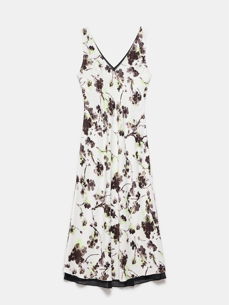 Mint Velvet Green Floral Print Slip Midi Dress - Image 4 of 4