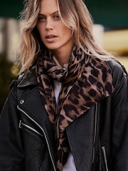 Mint Velvet Cream Leopard Print Scarf - Image 1 of 4