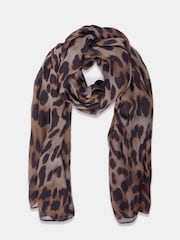 Mint Velvet Cream Leopard Print Scarf - Image 4 of 4