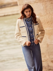 Mint Velvet Cream Wool Boucle Jacket - Image 2 of 4