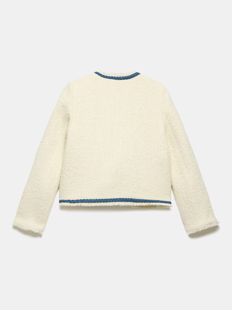 Mint Velvet Cream Wool Boucle Jacket - Image 4 of 4