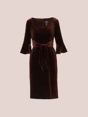 Adrianna Papell Tie Front Brown Dress - Image 5 of 7