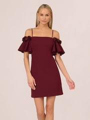 Adrianna by Adrianna Papell Red Knit Crepe Cocktail Dress - Image 1 of 7