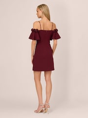 Adrianna by Adrianna Papell Red Knit Crepe Cocktail Dress - Image 2 of 7