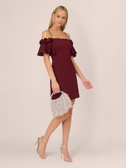 Adrianna by Adrianna Papell Red Knit Crepe Cocktail Dress - Image 3 of 7