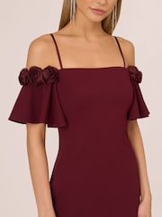 Adrianna by Adrianna Papell Red Knit Crepe Cocktail Dress - Image 4 of 7