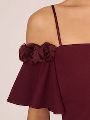 Adrianna by Adrianna Papell Red Knit Crepe Cocktail Dress - Image 5 of 7