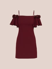 Adrianna by Adrianna Papell Red Knit Crepe Cocktail Dress - Image 6 of 7