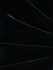 Adrianna Papell Green Velvet Off The Shoulder Gown - Image 3 of 7