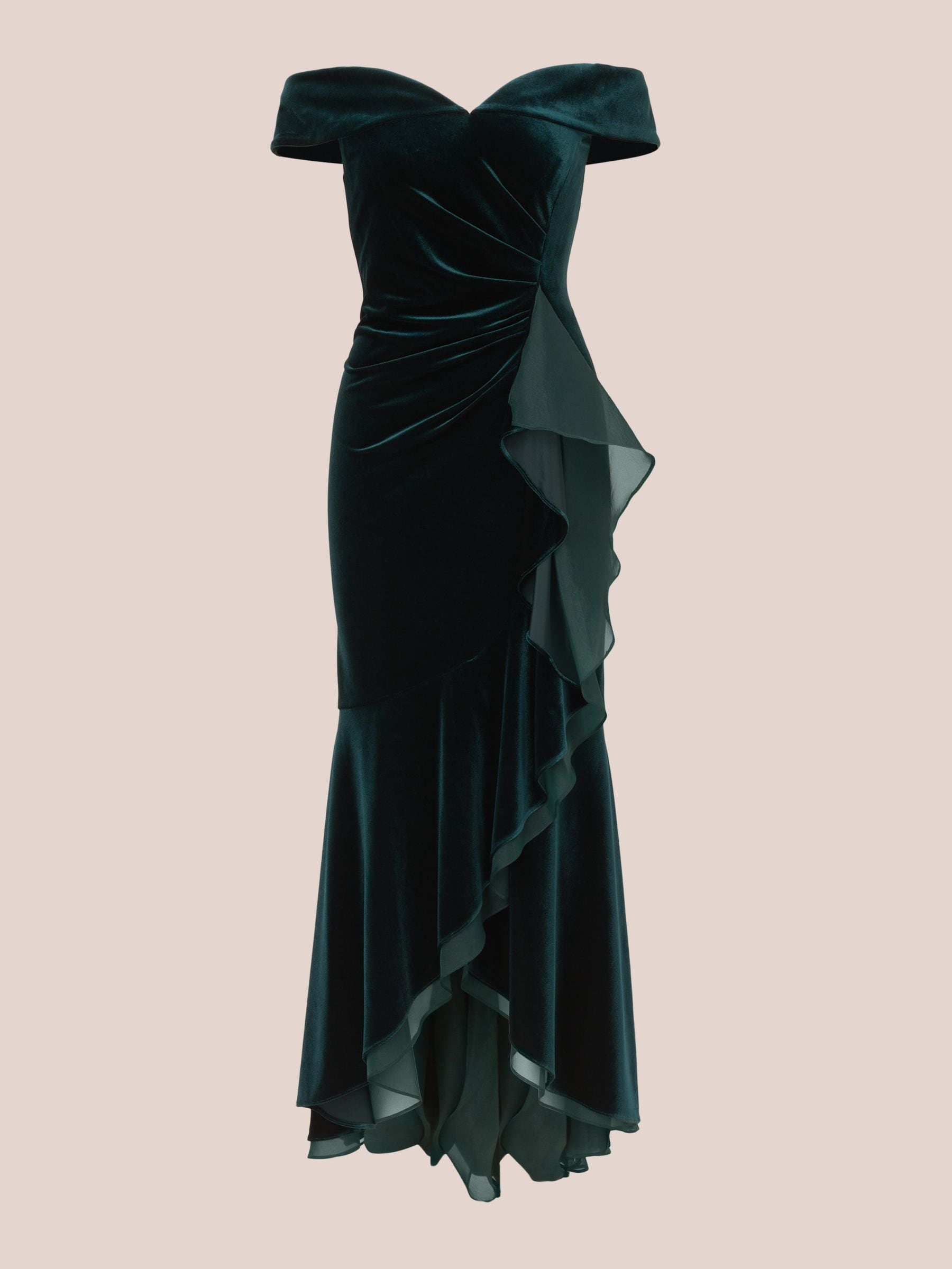 【海外限定】AdriannaPapell ドレス☆Green Velvet Off The Shou Buy Adrianna Papell Green Velvet Off The Shoulder Gown from