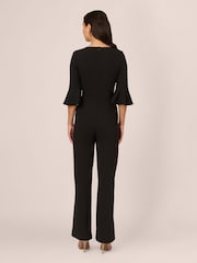 Negro - Adrianna Papell Knit Crepe Tie Front Jumpsuit - Imagen 2 de 7