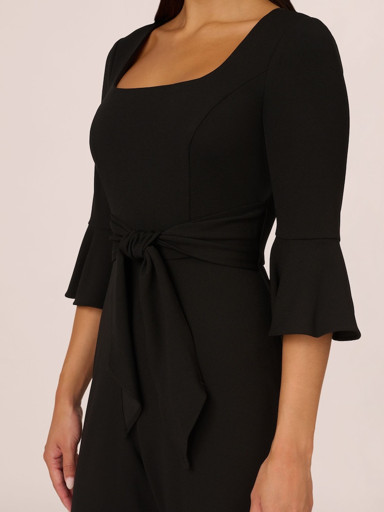 Adrianna Papell Knit Crepe Tie Front Jumpsuit - Image 5 of 7