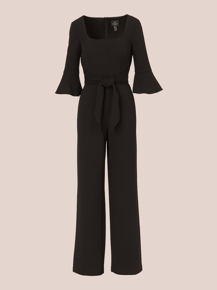 Adrianna Papell Knit Crepe Tie Front Jumpsuit - Image 6 of 7