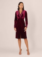 Adrianna Papell Velvet Tuxedo Dress - Image 1 of 7
