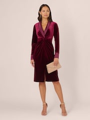 Adrianna Papell Velvet Tuxedo Dress - Image 4 of 7