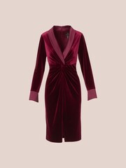 Adrianna Papell Velvet Tuxedo Dress - Image 5 of 7