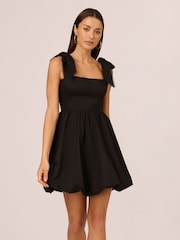 Adrianna Papell Bubble-Kleid mit Schulterbindung, 100% Baumwolle, Schwarz - Bild 1 von 6