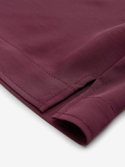 Burgundy Red Crepe Short Sleeve Polo Shirt - Image 8 of 8