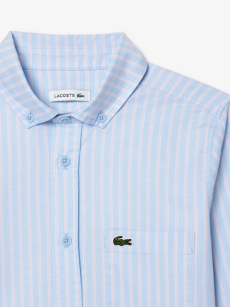 Lacoste Contrast Stripe Oxford Cotton Shirt - Image 2 of 3