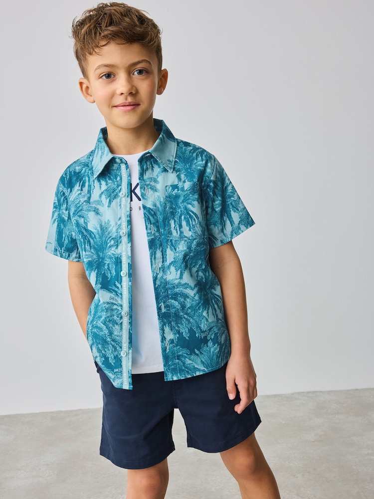 Baker by Ted Baker Blue Shirt, T-Shirt and Shorts Set - Imagen 1 de 13 Baker by Ted Baker Blue Shirt, T-Shirt and Shorts Set - Imagen 1 de 13