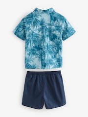 Baker by Ted Baker Blue Shirt, T-Shirt and Shorts Set - Image 10 of 13