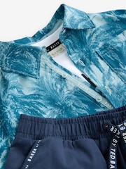 Baker by Ted Baker Blue Shirt, T-Shirt and Shorts Set - Image 12 of 13