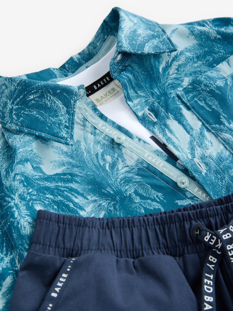 Baker by Ted Baker Blue Shirt, T-Shirt and Shorts Set - Image 12 of 13