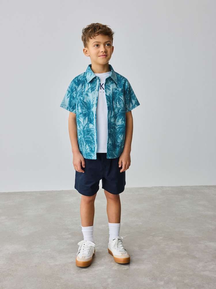 Baker by Ted Baker Blue Shirt, T-Shirt and Shorts Set - Image 4 of 13