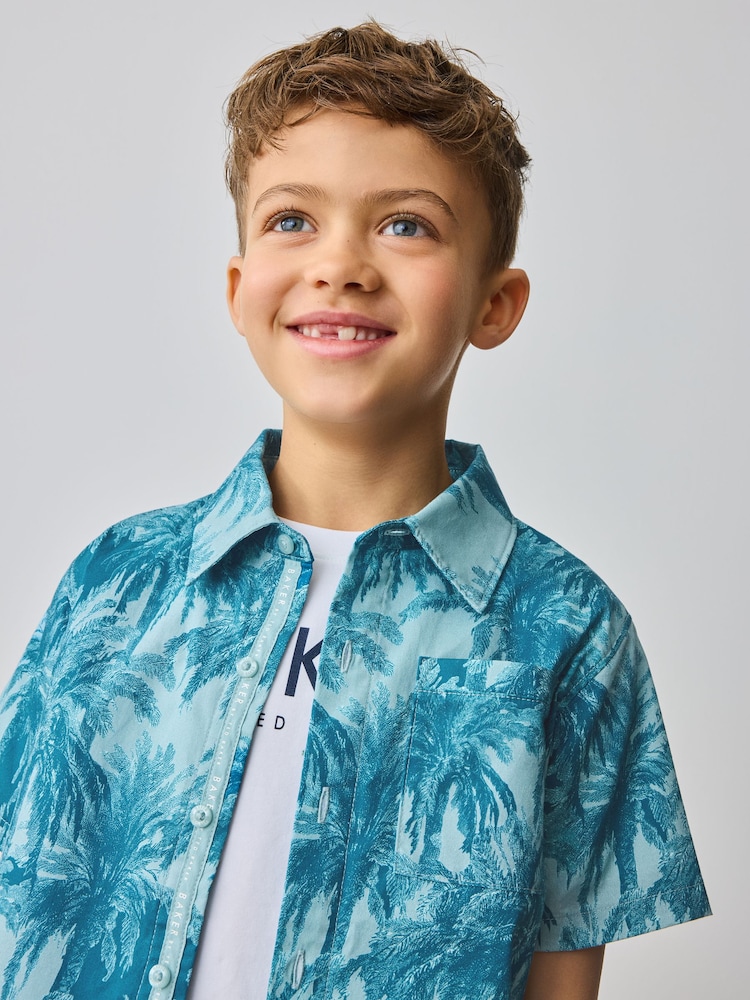 Baker by Ted Baker Blue Shirt, T-Shirt and Shorts Set - Image 5 of 13