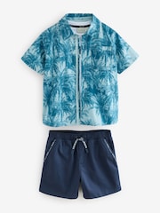 Baker by Ted Baker Blue Shirt, T-Shirt and Shorts Set - Image 9 of 13