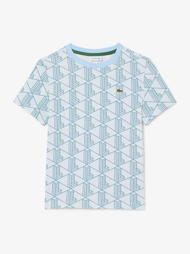 Lacoste Monogram Print Cotton T-Shirt - Изображение 1 из 2
