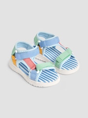JoJo Maman Bébé Blue Adjustable Strap Sandals - Image 1 of 4