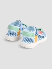 JoJo Maman Bébé Blue Adjustable Strap Sandals - Image 2 of 4