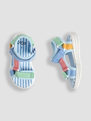 JoJo Maman Bébé Blue Adjustable Strap Sandals - Image 3 of 4