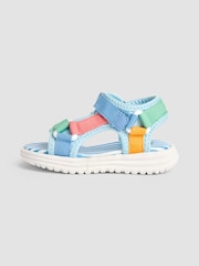 JoJo Maman Bébé Blue Adjustable Strap Sandals - Image 4 of 4